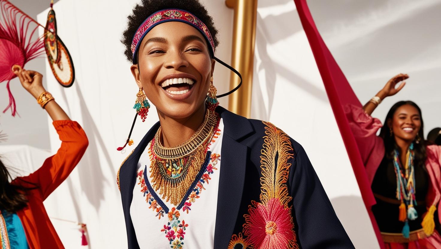 image d'une femme souriante dans un festival